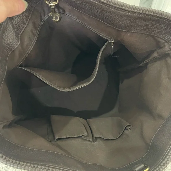 Gucci Chocolate Denim Monogram Tote Bag W/Braided Handles and Tassels - Picture 9 of 15